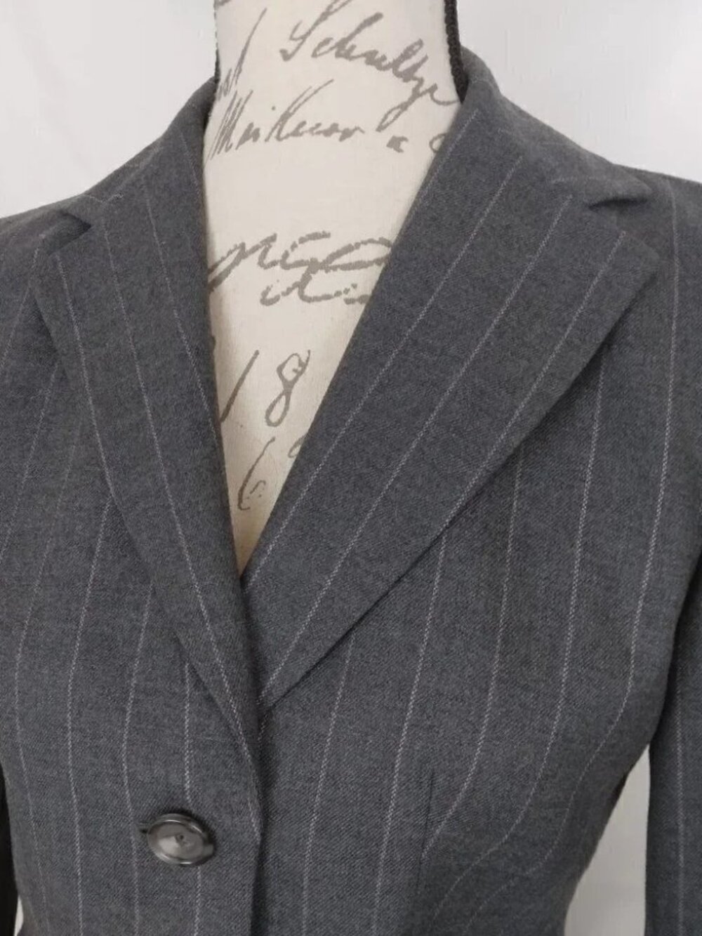 ANN TAYLOR Wool Gray with Lavender Pinstripe Suit Blazer - Like New